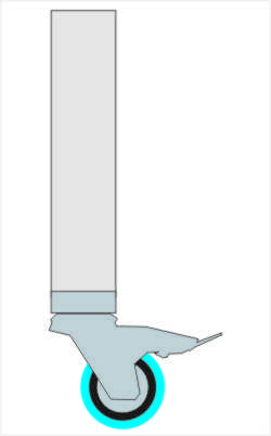 Rollenfuß für Riser 42,5 cm